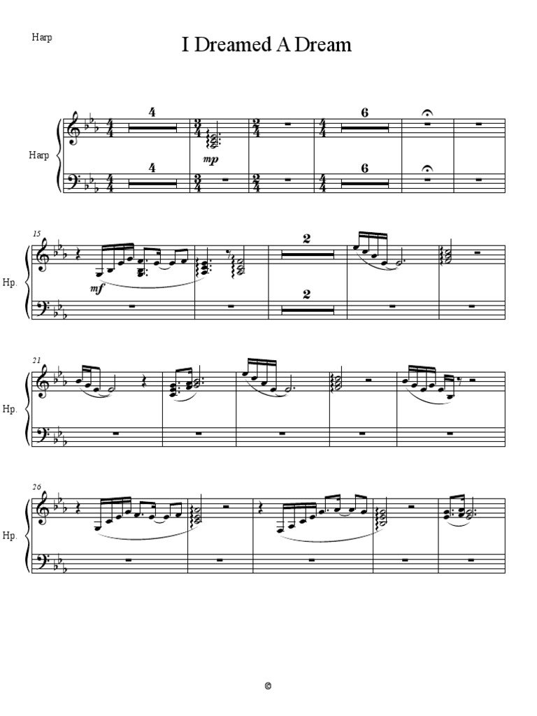 I Dreamed A Dream Harp