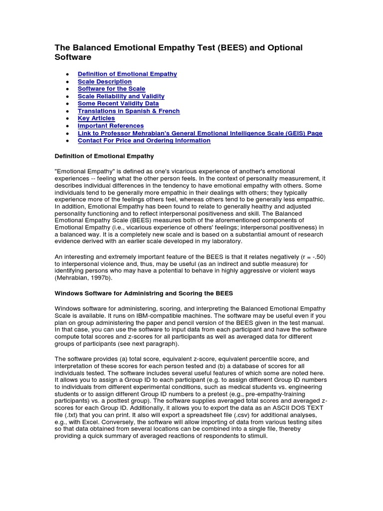 Empathy Test Pdf : (PDF) Dissociation of Cognitive and Emotional ...