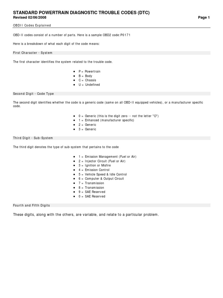 OBD-II Codes for Auto Technicians | PDF | Fuel Injection | Transmission ...