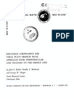 Discharge Coefficients For Thick Plate Orifices