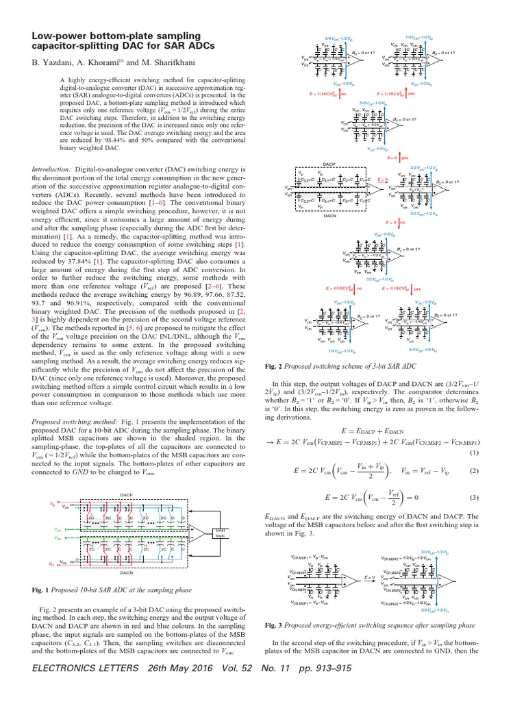 Bottom Plate Sampling SAR Digital To Analog Converter Analog To