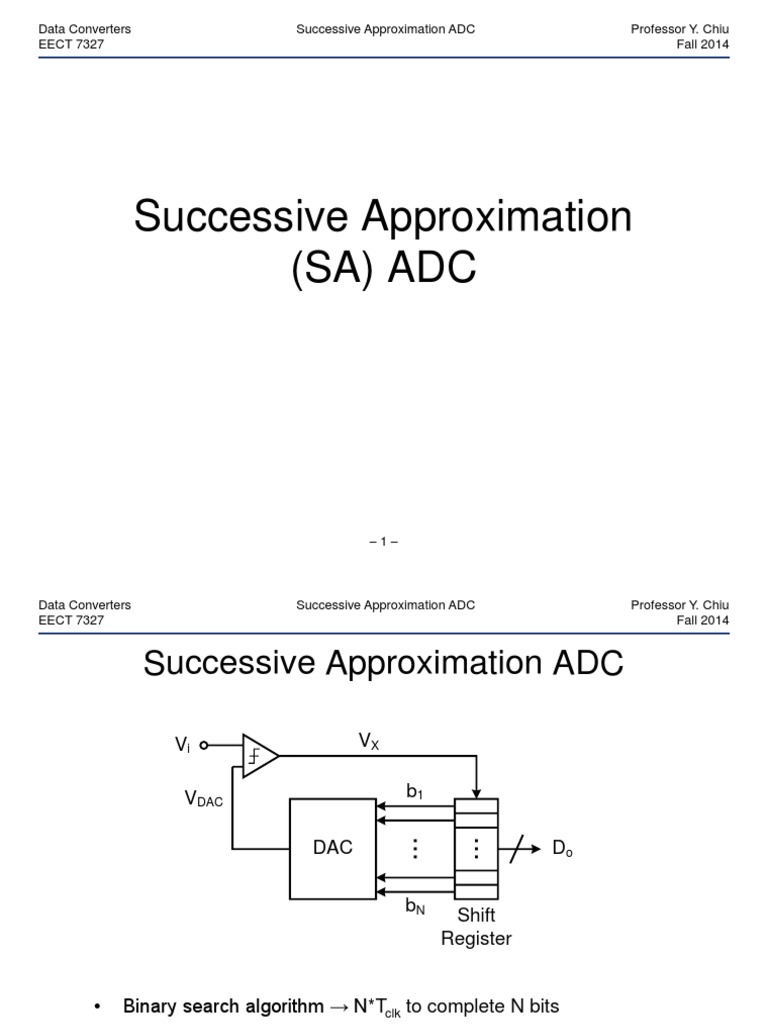 Data Converters Successive Approximation ADC Professor Y. Chiu EECT