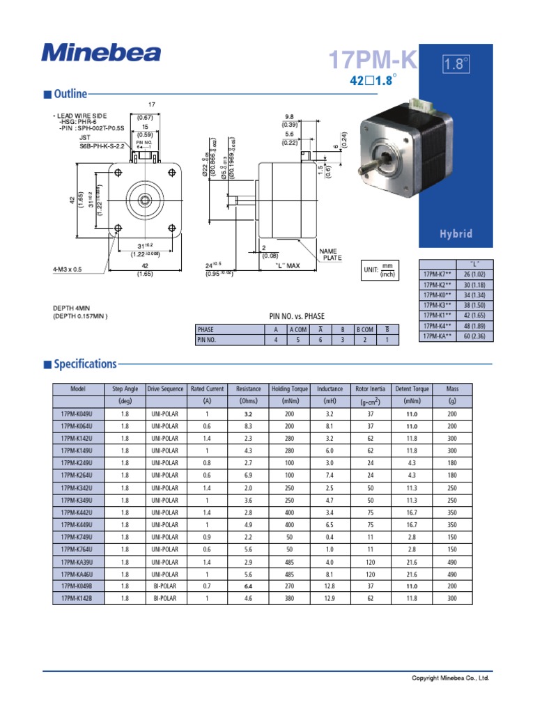 17PM K Motor | PDF | Volt | Electrical Components