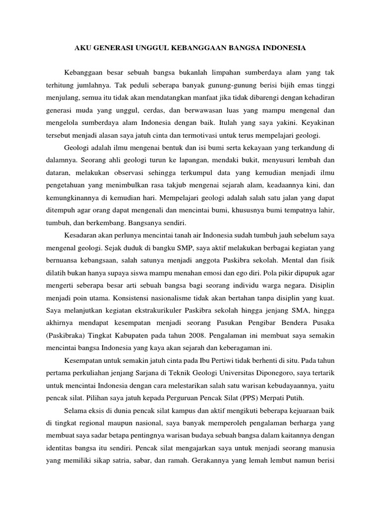 Essay aku generasi unggul kebanggan bangsa indonesia 04 image
