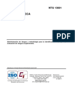 NTG 13001 Administración de Riesgos y Metodología para La Identificación de Peligros y Evaluación de Riesgos Ocupacionales