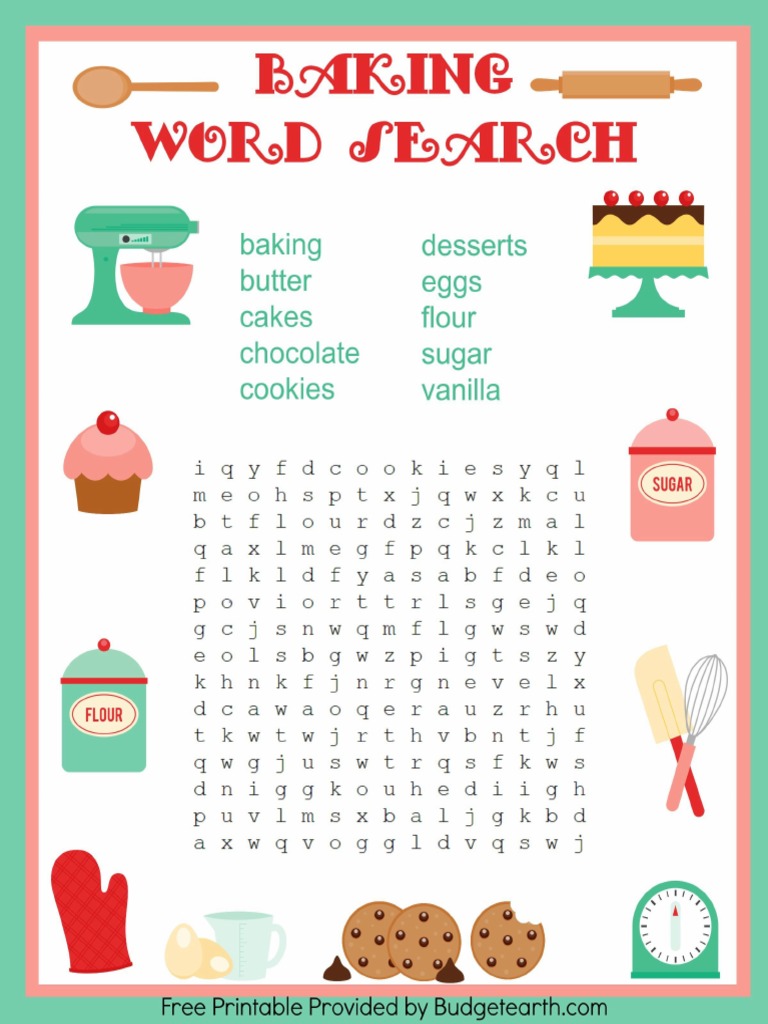 Baking Word Search BE PDF