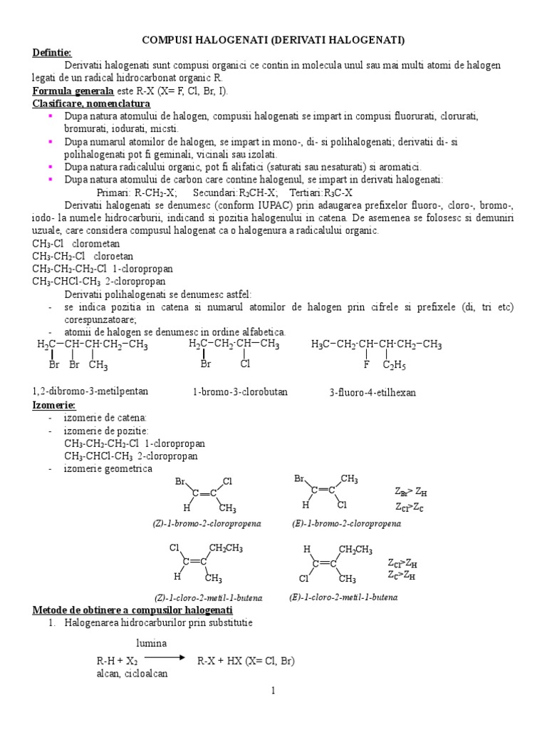 COMPUSI HALOGENATI-teorie | PDF