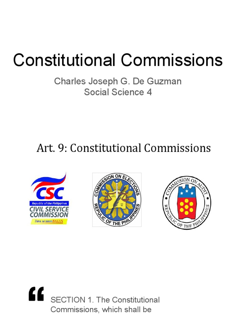 An Overview of the Constitutional Commissions and Other Constitutional