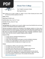 Year 9 - Assessment Criteria