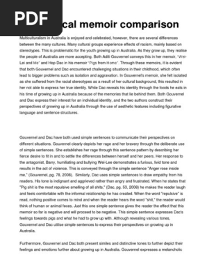 Analytical Memoir Comparison Empathy Psychology