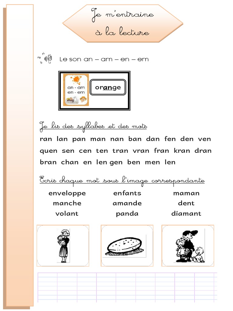 Le Son An En Am Em Exercices