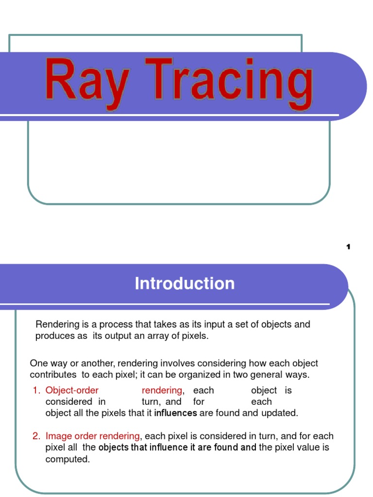 Understanding Ray Tracing Techniques | PDF | Rendering (Computer ...