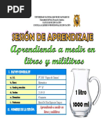 Modelo de Sesion de Matematica Capacidad en Litros y Mililitros PDF