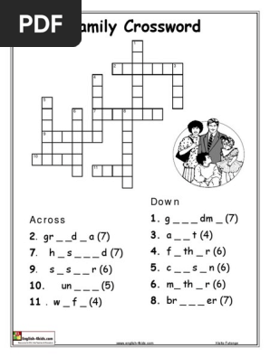 Family Crossword Pdf