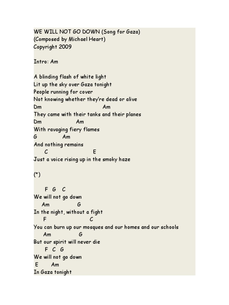 We Will Not Go Down Songs Written Leisure