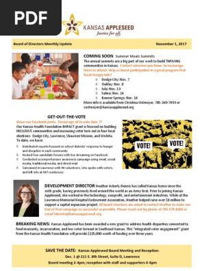 NOVEMBER 2017 Board Report