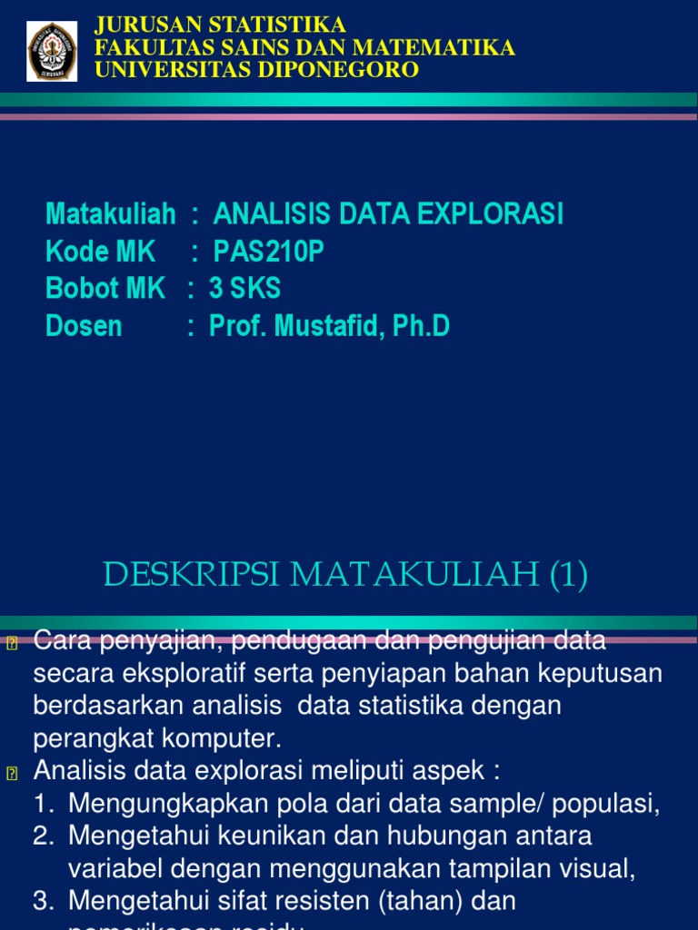 Definisi dan Metode EDA dalam Statistika | PDF | Metode & Bahan Ajar