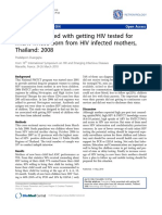 Factor Associated With Getting HIV Tested For Infant Whose Born From HIV Infected Mothers, Thailand: 2008