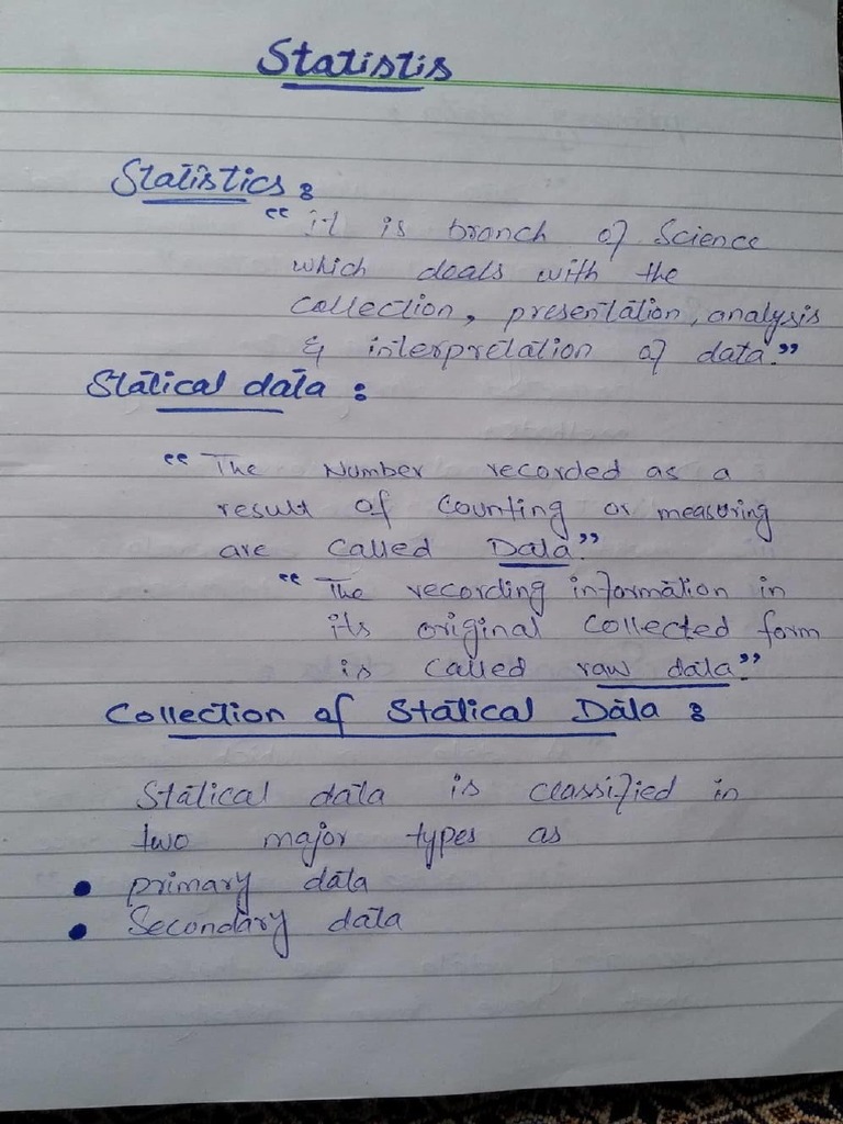 Statistics Notes | PDF