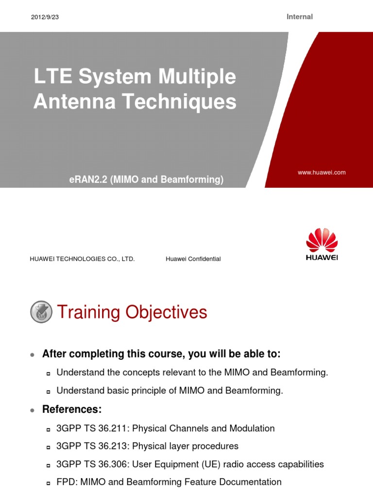 Huawei MIMO and Beamforming Overview | PDF | Mimo | Multiplexing