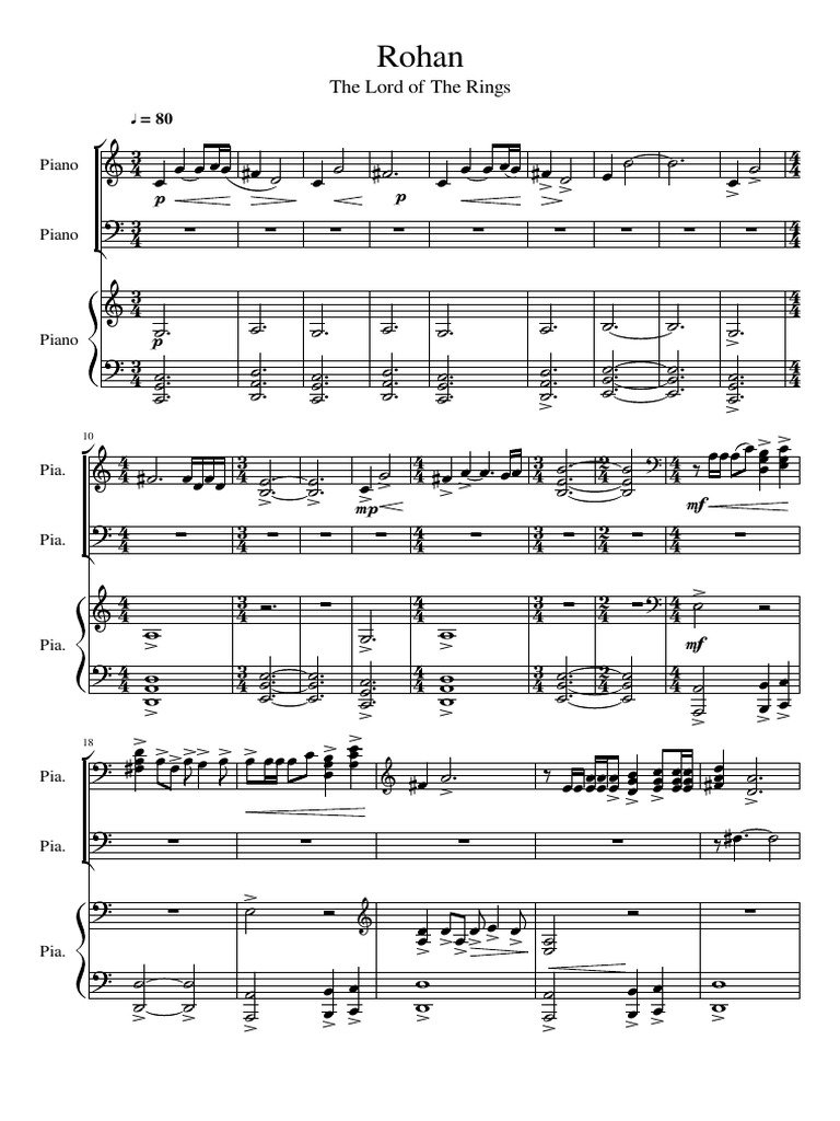 Rohan Theme Piano Sheet Music | PDF