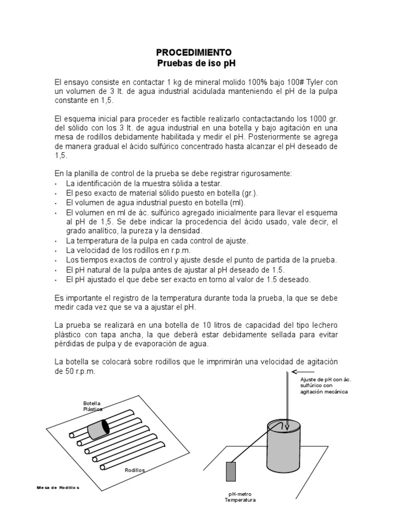 Procedimiento de Pruebas de iso pH | PDF | Ph | Densidad