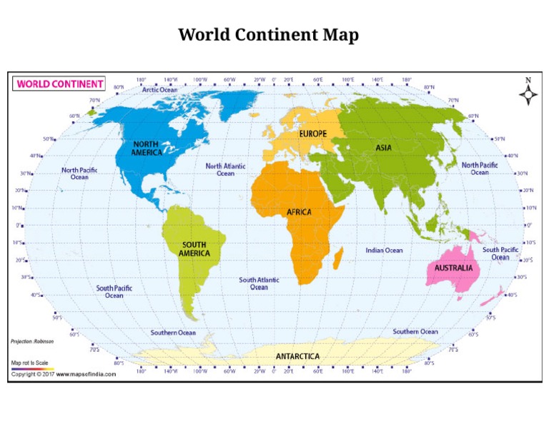 World Continent Map Overview | PDF | Science & Mathematics