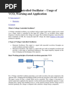 Voltage Controlled Oscillator - Usage of VCO, Working and Application