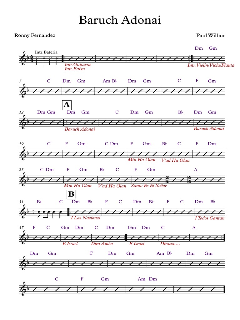 Baruch Adonai - Partitura Completa