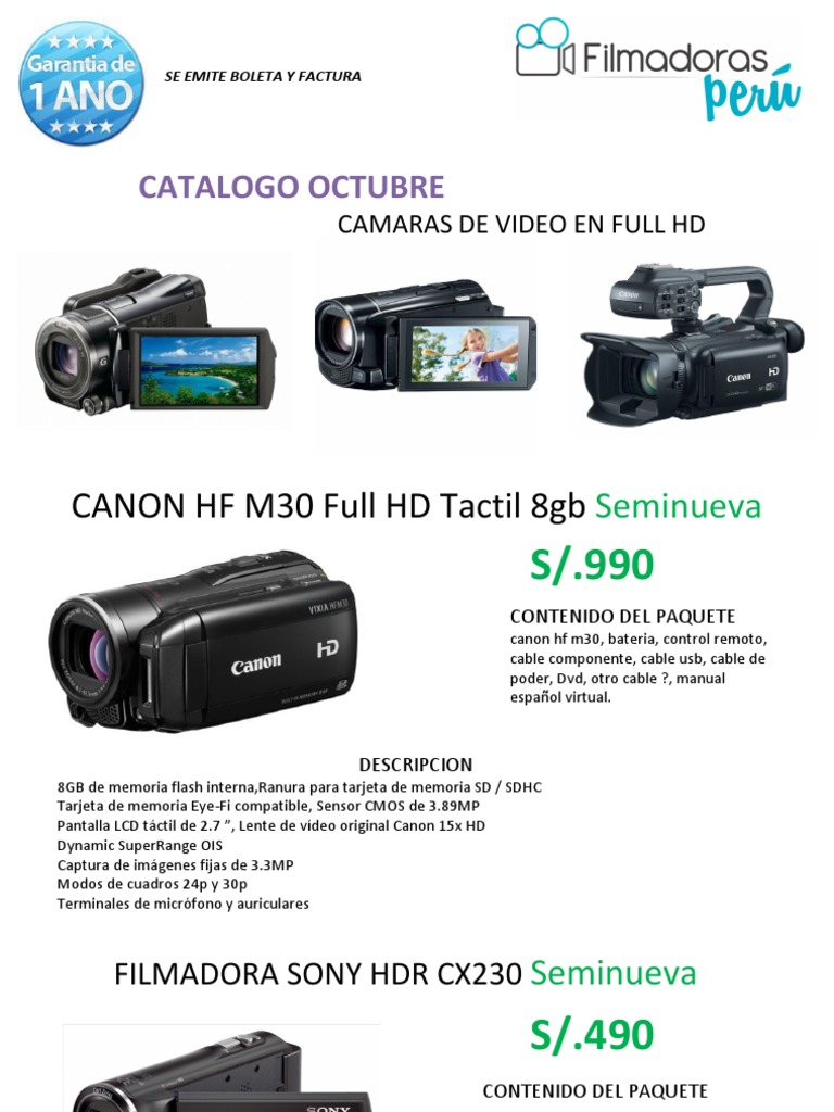 Catalogo Camaras de Video | | Televisión alta definición digital