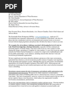 Sustainable Water Workgroup letter to Gov. Ducey