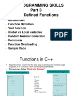 C++ Programming Skills User-Defined Functions