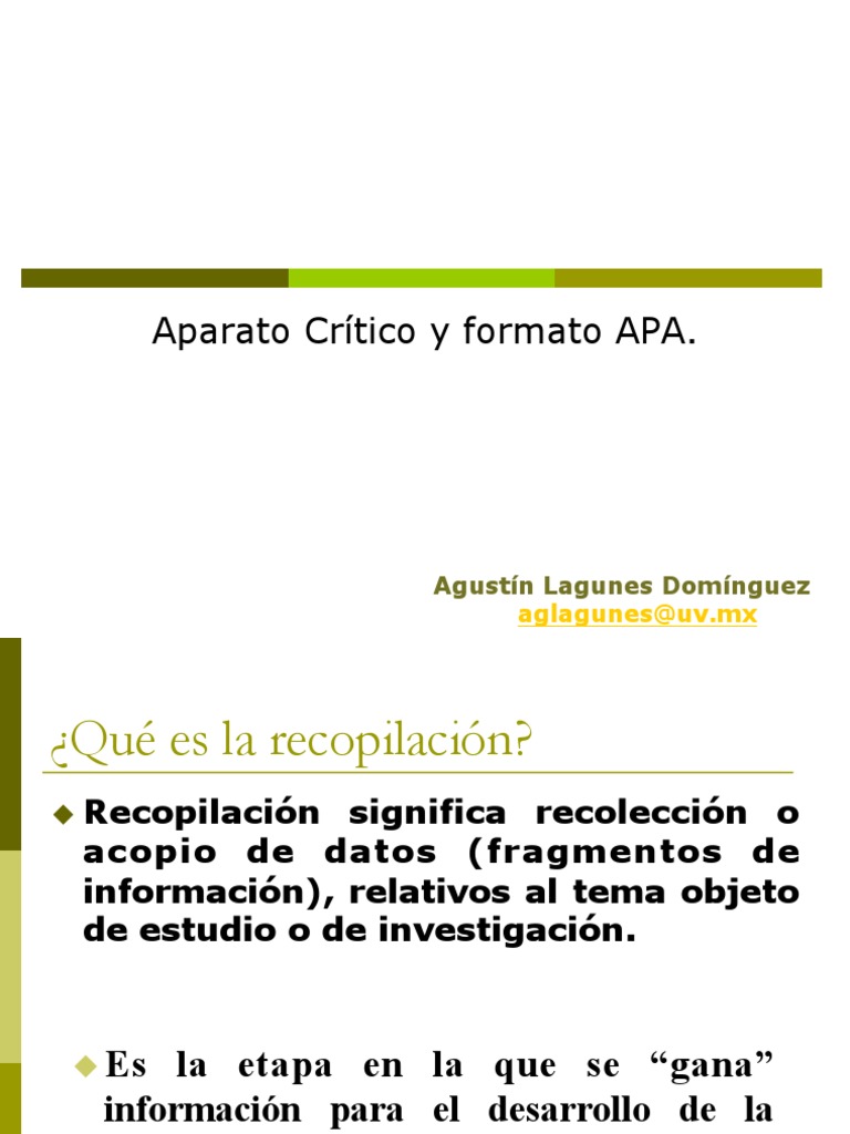 Aparato Critico y APA PDF Asociacion