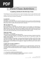 First Class Activities