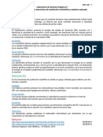 Características de las reacciones de sustitución nucleofílica a carbono saturado.