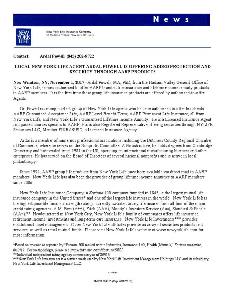 New York Life Aarp >> Ardal Powell Authorized To Offer Aarp Branded Financial New York Life Aarp >> Ardal Powell Authorized To Offer Aarp Branded Financial