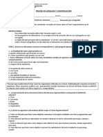 Prueba 3 Medio Argumentacion Con Respuestas