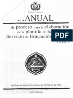 Manual de Proceso para La Elaboración de La Planilla de Haberes Del SEP PDF