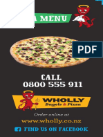 Pizza MENU: Call 0800 555 911