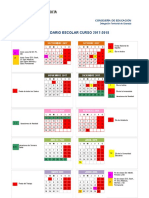 Cuadro Calendario Escolar 2017-2018