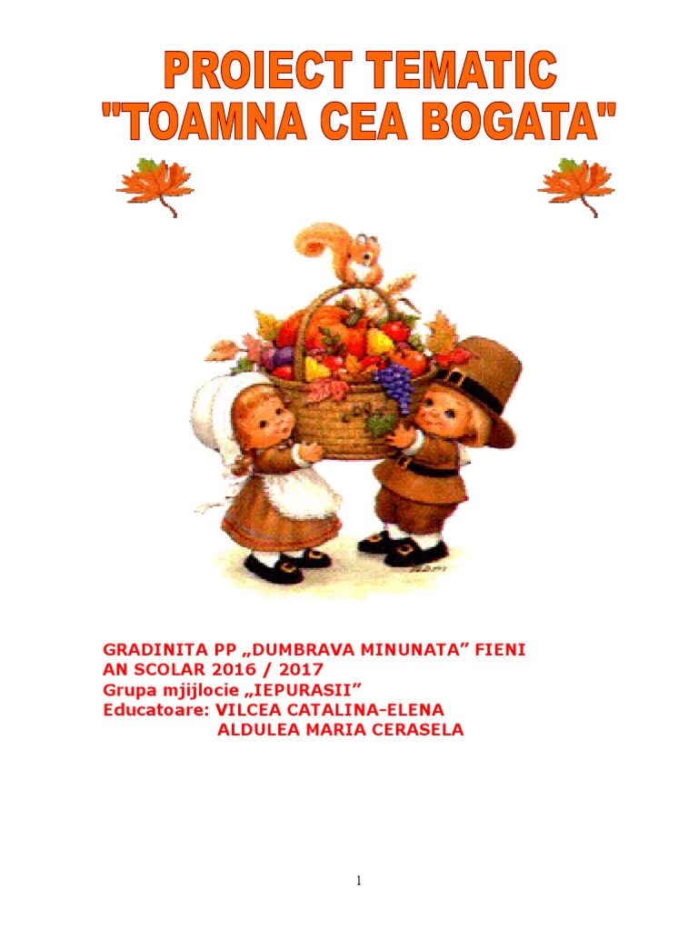 Proiect Tematic Toamna | PDF