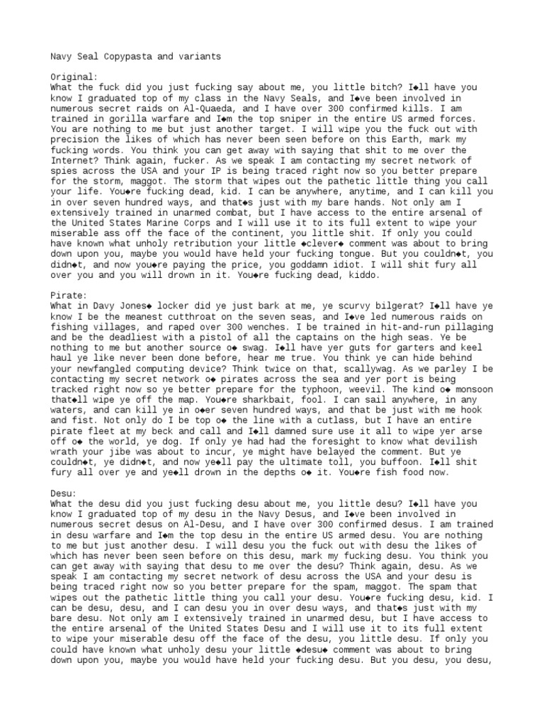 Navy Seal Copypasta Fuck Computing And Information Technology