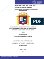 Aplicacion de La Teledeteccion en El Avance de La Explotacion Minera - Puno - Peru