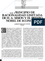 EL PRINCIPIO DE RACIONALIDAD LIMITADA DE H. A. SIMÓN Y EL PREMIO NOBEL DE ECONOMÍA