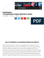 10 Razones para Servir A Dios