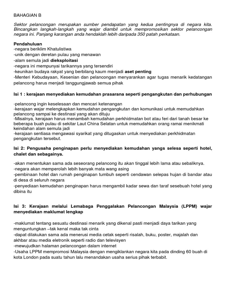 Unit 11 T4 Bhg B Industri Pelancongan Malaysia Pdf