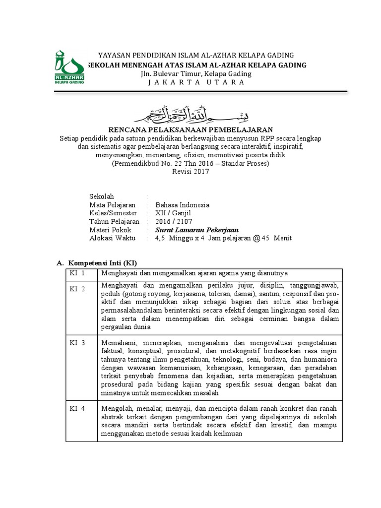 06 16 Rpp 1 Surat Lamaran Pekerjaan Pdf