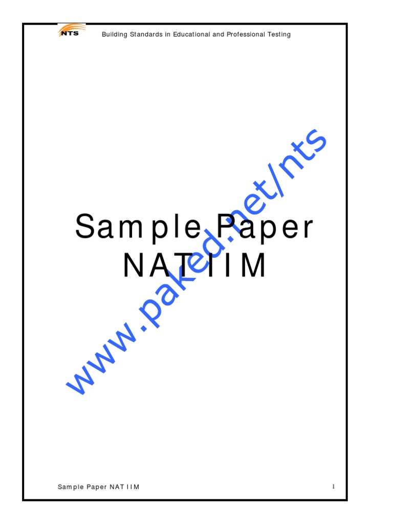 Sample Paper NAT IIM PDF | PDF