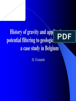 History of Gravity and Application to Potentialfiltering to Geological Structure a Case Study in Belgium