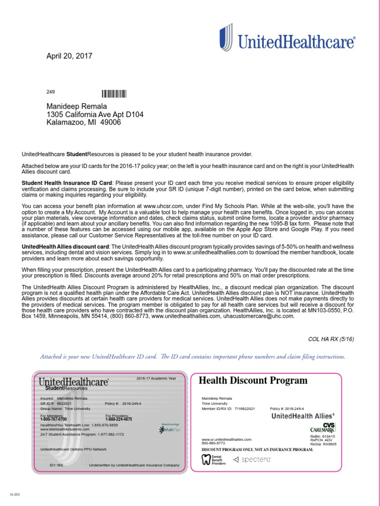UnitedHealthcare ID and Discount Card | PDF | Insurance | Service ...
